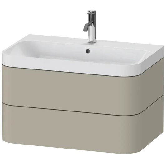Duravit Happy D.2 31" x 19" x 19" Taupe Two Drawer C-Shaped Wall-Mount Vanity Kit (HP4347O6060)