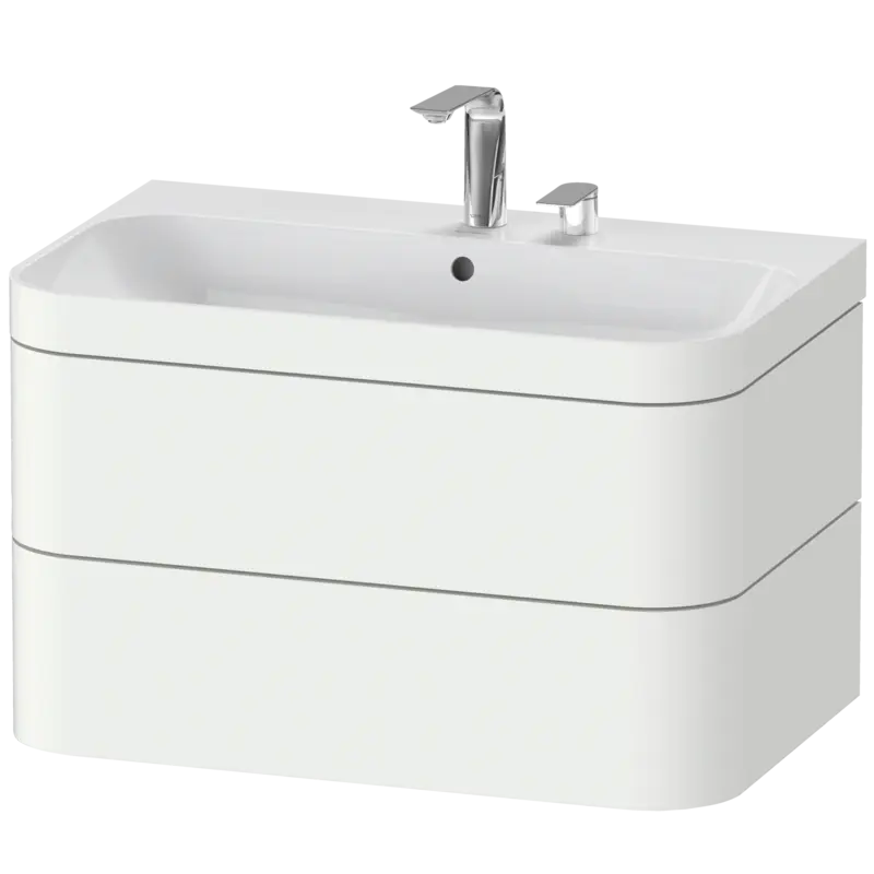 Duravit Happy D.2 31" x 19" x 19" White Satin Matt Two Drawer C-Bonded Wall-Mount Vanity Kit (HP4637E3636)