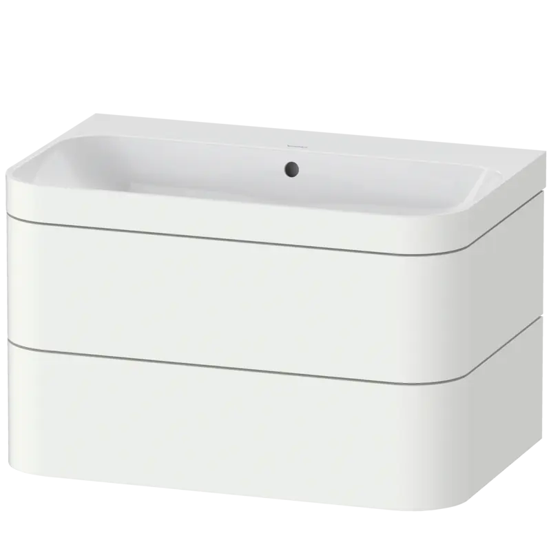Duravit Happy D.2 31" x 19" x 19" White Satin Matt Two Drawer C-Bonded Wall-Mount Vanity Kit (HP4637N3636)
