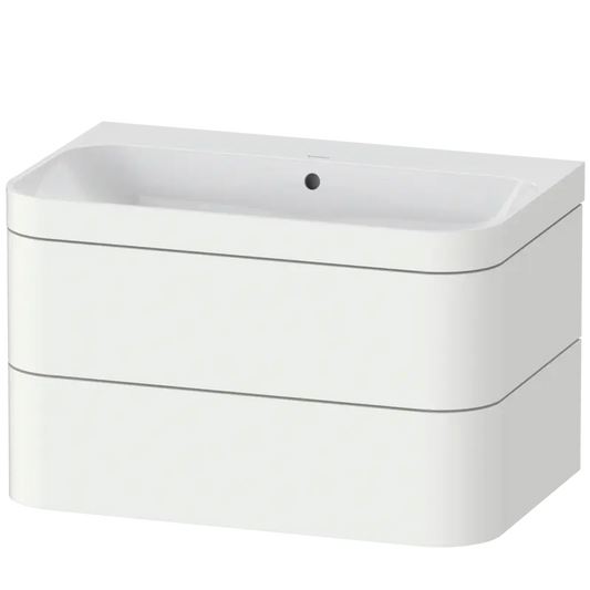Duravit Happy D.2 31" x 19" x 19" White Satin Matt Two Drawer C-Bonded Wall-Mount Vanity Kit (HP4637N3636)