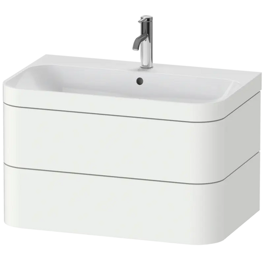Duravit Happy D.2 31" x 19" x 19" White Satin Matt Two Drawer C-Bonded Wall-Mount Vanity Kit (HP4637O3636)
