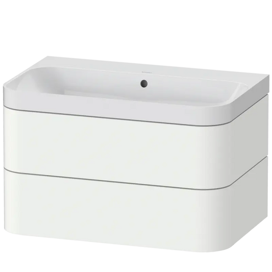Duravit Happy D.2 31" x 19" x 19" White Satin Matt Two Drawer C-Shaped Wall-Mount Vanity Kit (HP4347N3636)
