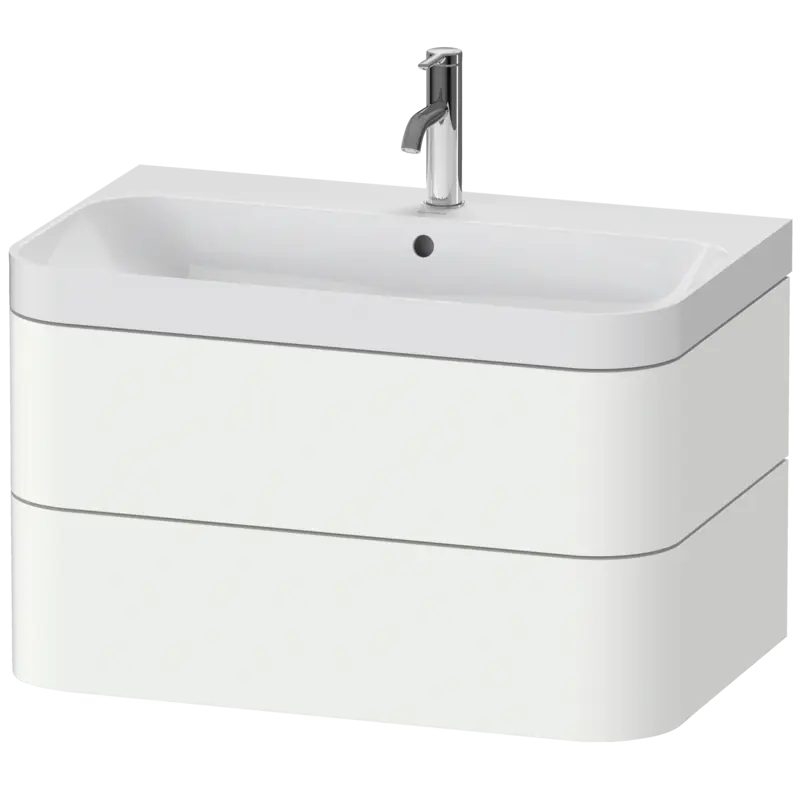 Duravit Happy D.2 31" x 19" x 19" White Satin Matt Two Drawer C-Shaped Wall-Mount Vanity Kit (HP4347O3636)