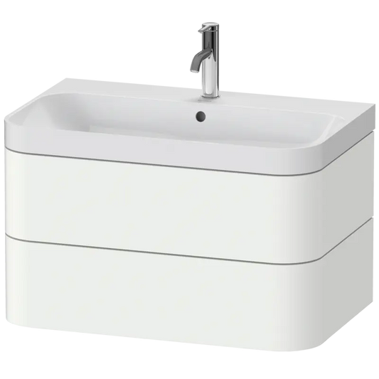 Duravit Happy D.2 31" x 19" x 19" White Satin Matt Two Drawer C-Shaped Wall-Mount Vanity Kit (HP4347O3636)