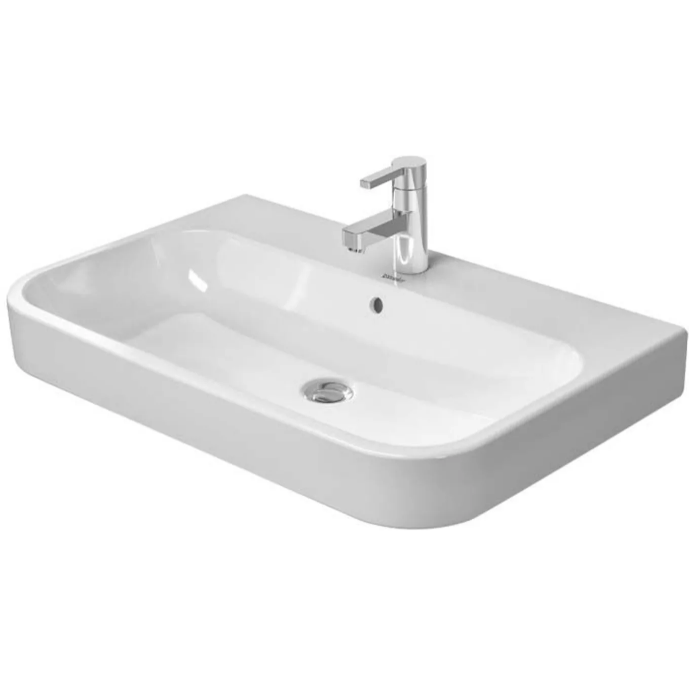 Duravit Happy D.2 32" x 20" x 7" White Vanity Sink With WonderGliss (23188000301)