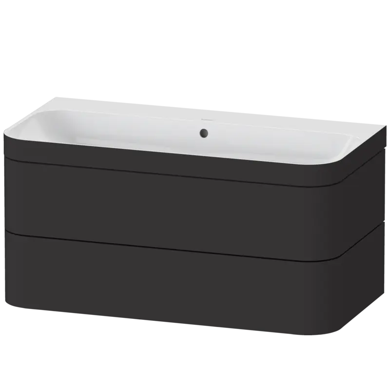 Duravit Happy D.2 38" x 19" x 19" Graphite Two Drawer C-Bonded Wall-Mount Vanity Kit (HP4638N8080)