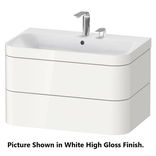Duravit Happy D.2 38" x 19" x 19" Light Blue Two Drawer C-Bonded Wall-Mount Vanity Kit (HP4638E9797)