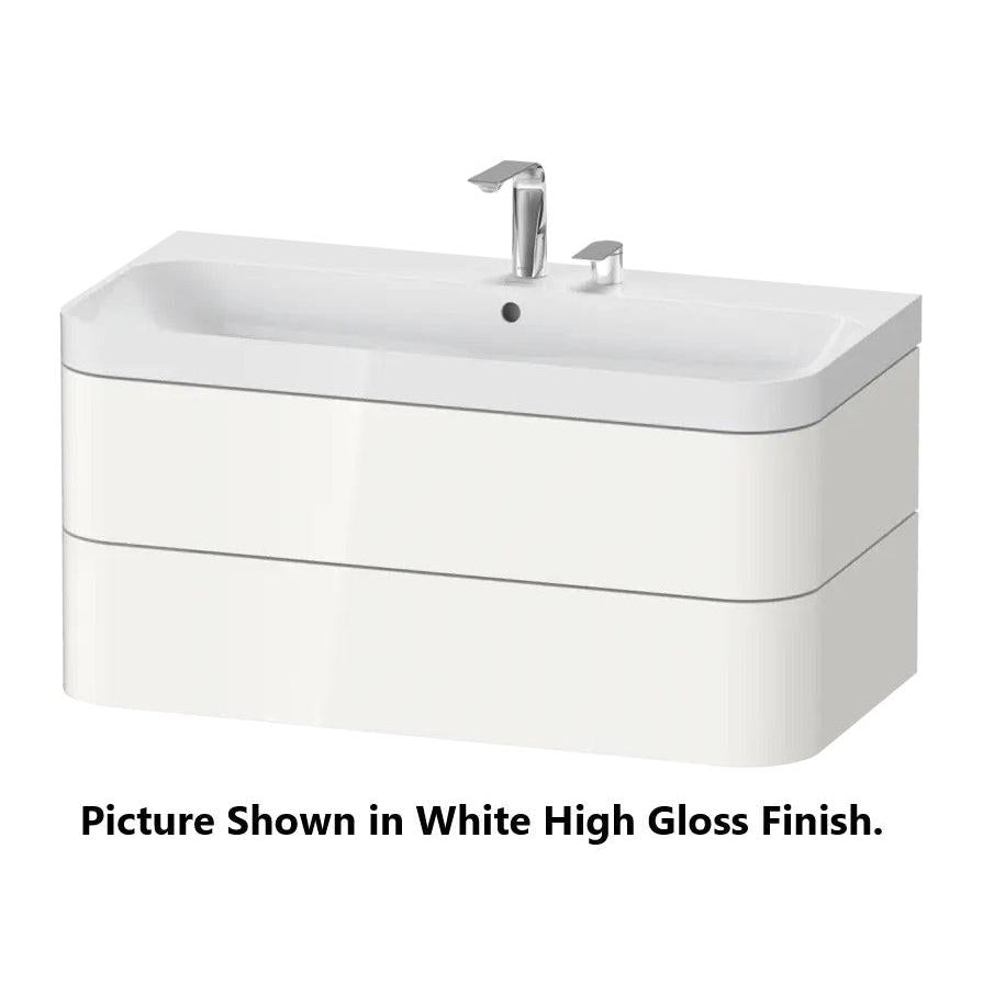 Duravit Happy D.2 38" x 19" x 19" Light Blue Two Drawer C-Shaped Wall-Mount Vanity Kit (HP4348E9797)