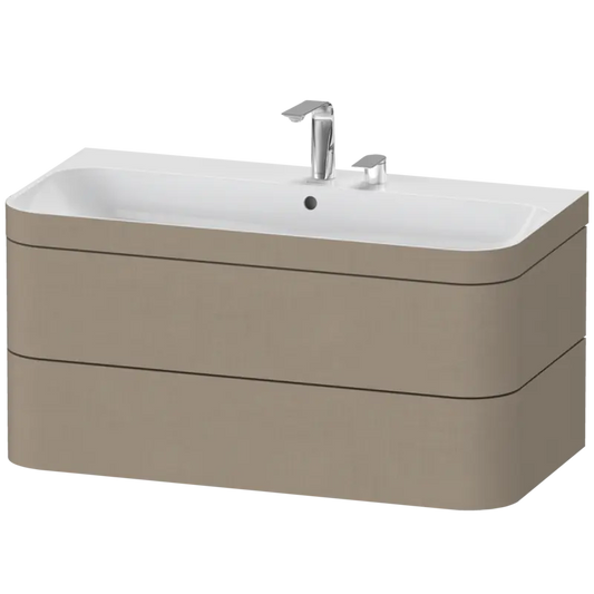 Duravit Happy D.2 38" x 19" x 19" Linen Two Drawer C-Bonded Wall-Mount Vanity Kit (HP4638E7575)
