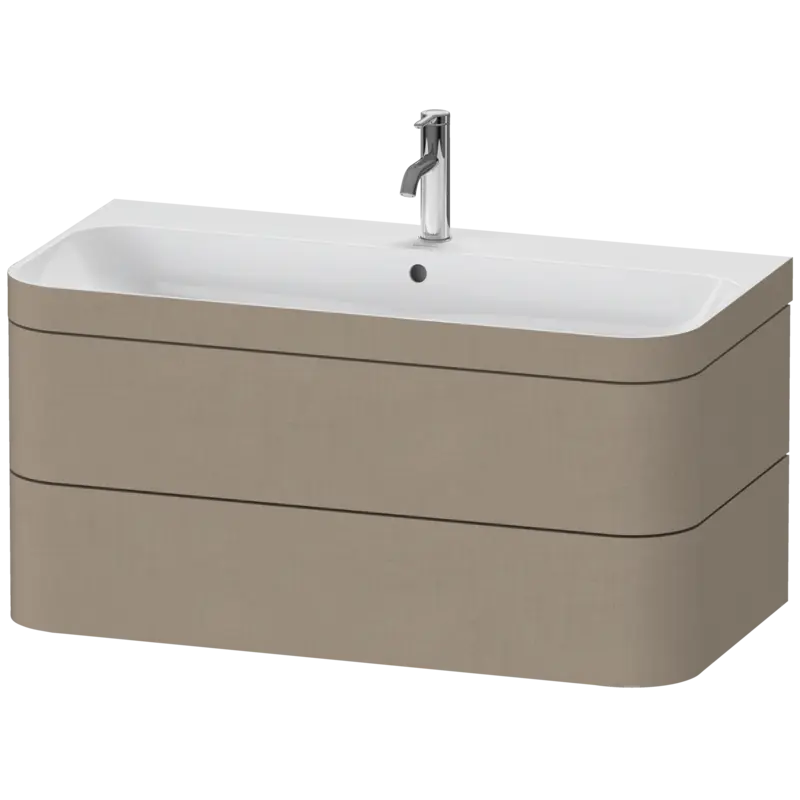 Duravit Happy D.2 38" x 19" x 19" Linen Two Drawer C-Bonded Wall-Mount Vanity Kit (HP4638O7575)