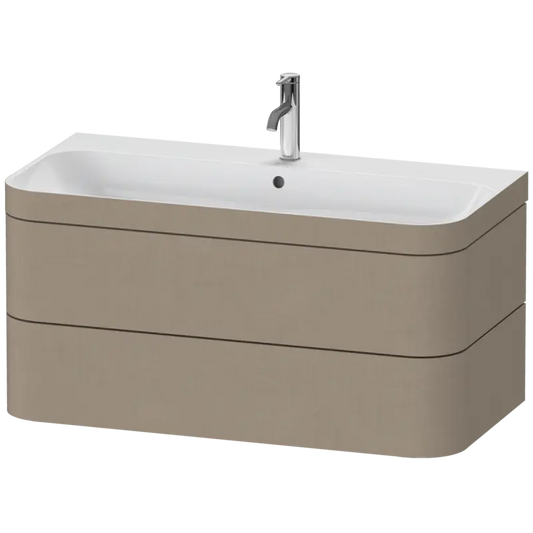 Duravit Happy D.2 38" x 19" x 19" Linen Two Drawer C-Bonded Wall-Mount Vanity Kit (HP4638O7575)