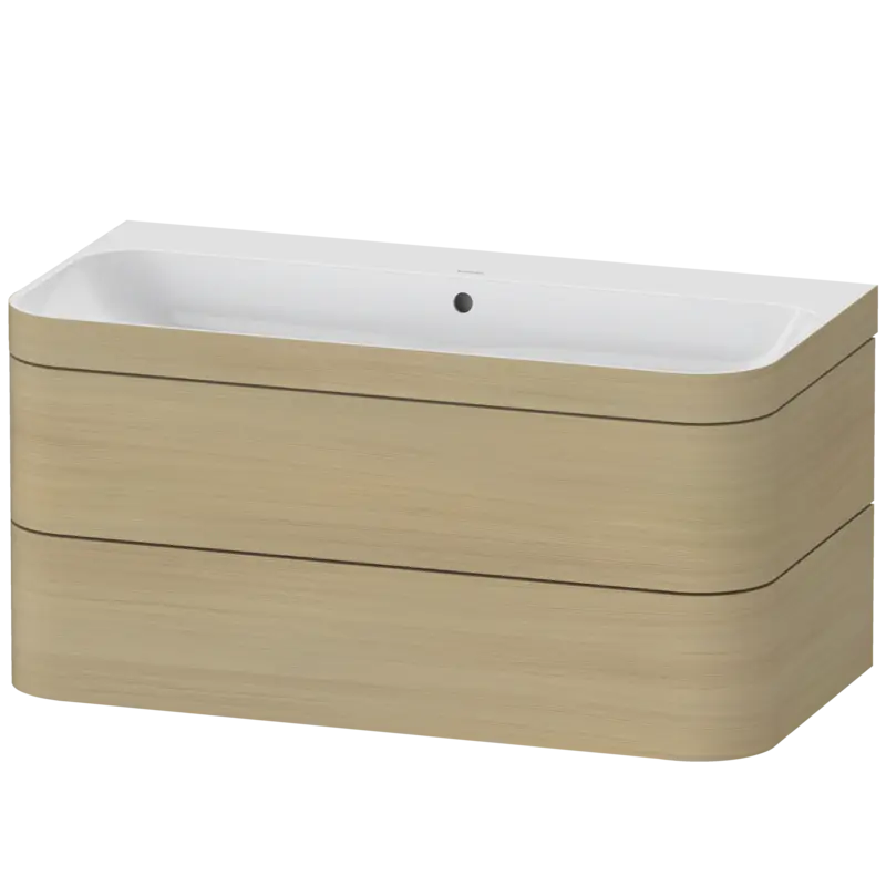 Duravit Happy D.2 38" x 19" x 19" Mediterranean Oak Two Drawer C-Bonded Wall-Mount Vanity Kit (HP4638N7171)