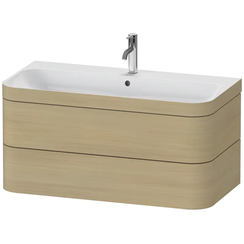 Duravit Happy D.2 38" x 19" x 19" Mediterranean Oak Two Drawer C-Bonded Wall-Mount Vanity Kit (HP4638O7171)