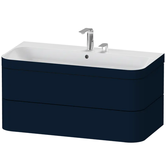 Duravit Happy D.2 38" x 19" x 19" Midnight Blue Two Drawer C-Bonded Wall-Mount Vanity Kit (HP4638E9898)