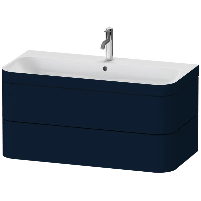 Duravit Happy D.2 38" x 19" x 19" Midnight Blue Two Drawer C-Bonded Wall-Mount Vanity Kit (HP4638O9898)