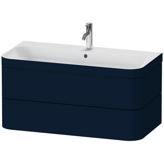 Duravit Happy D.2 38" x 19" x 19" Midnight Blue Two Drawer C-Bonded Wall-Mount Vanity Kit (HP4638O9898)