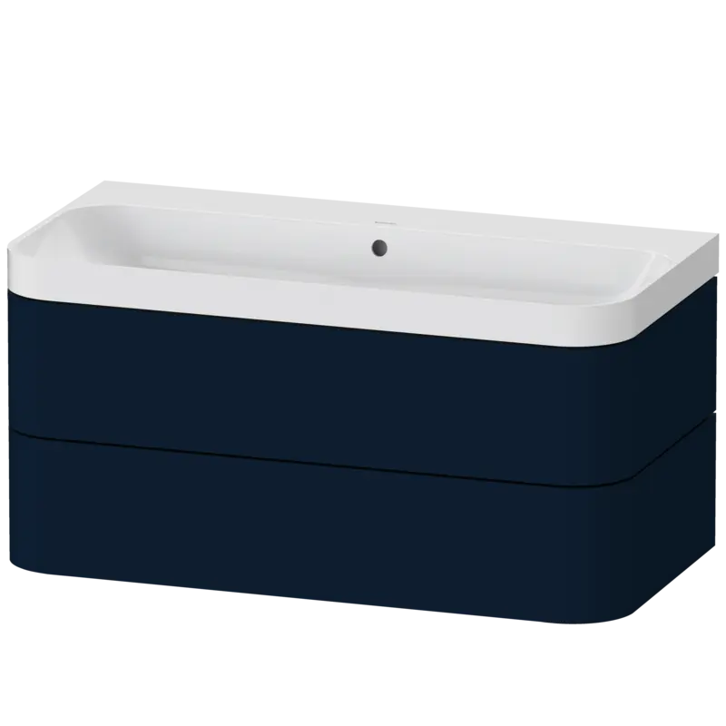 Duravit Happy D.2 38" x 19" x 19" Midnight Blue Two Drawer C-Shaped Wall-Mount Vanity Kit (HP4348N9898)