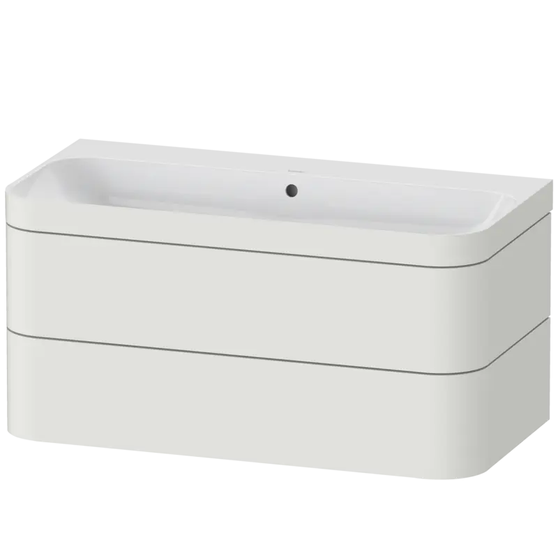 Duravit Happy D.2 38" x 19" x 19" Nordic White Two Drawer C-Bonded Wall-Mount Vanity Kit (HP4638N3939)