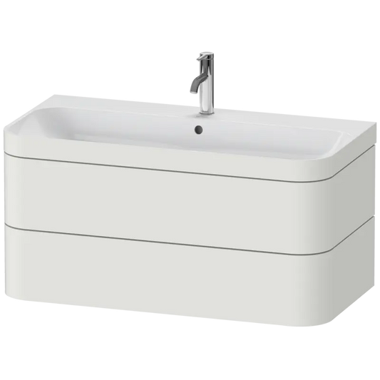 Duravit Happy D.2 38" x 19" x 19" Nordic White Two Drawer C-Bonded Wall-Mount Vanity Kit (HP4638O3939)