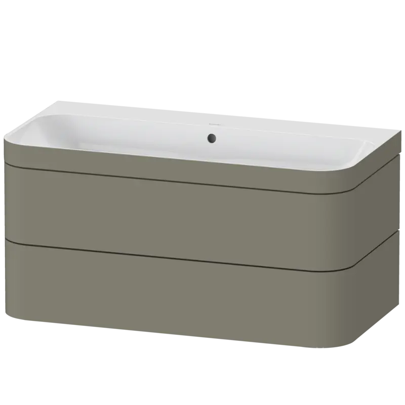 Duravit Happy D.2 38" x 19" x 19" Stone Gray Two Drawer C-Bonded Wall-Mount Vanity Kit (HP4638N9292)