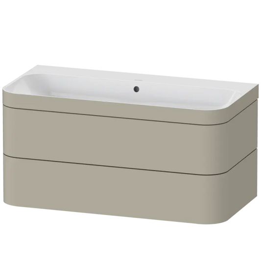 Duravit Happy D.2 38" x 19" x 19" Taupe Two Drawer C-Bonded Wall-Mount Vanity Kit (HP4638N6060)