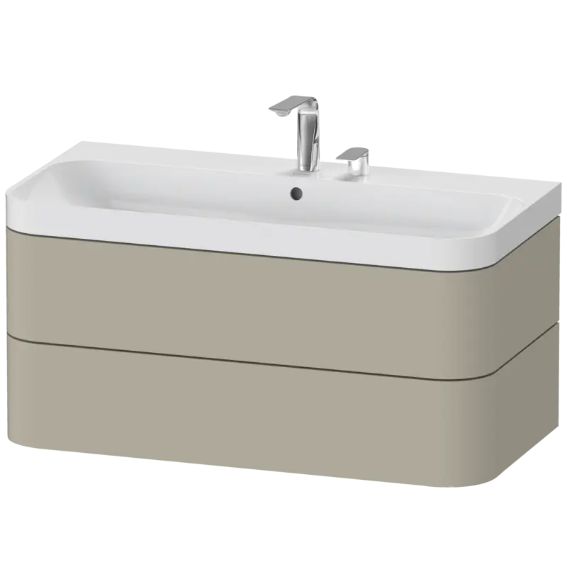 Duravit Happy D.2 38" x 19" x 19" Taupe Two Drawer C-Shaped Wall-Mount Vanity Kit (HP4348E6060)