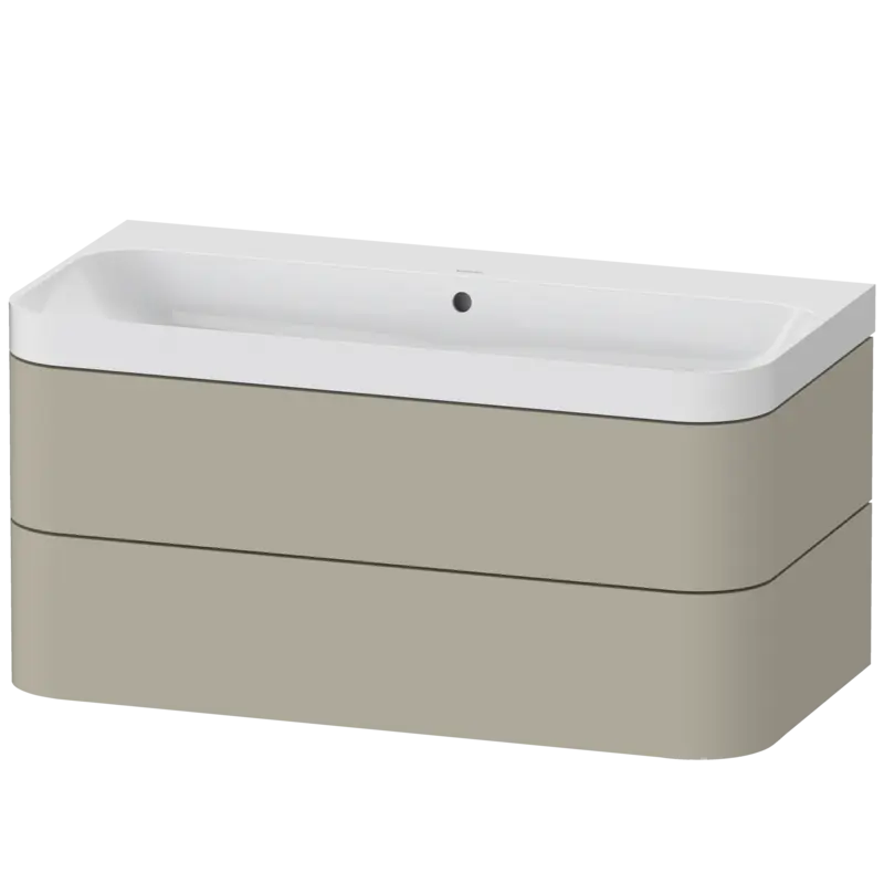 Duravit Happy D.2 38" x 19" x 19" Taupe Two Drawer C-Shaped Wall-Mount Vanity Kit (HP4348N6060)