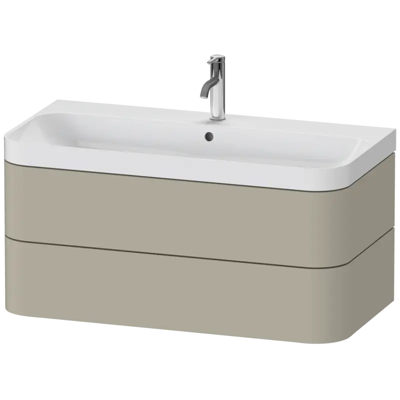 Duravit Happy D.2 38" x 19" x 19" Taupe Two Drawer C-Shaped Wall-Mount Vanity Kit (HP4348O6060)