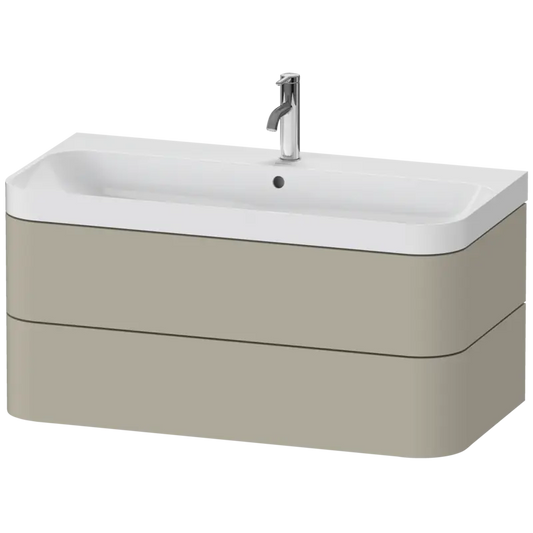 Duravit Happy D.2 38" x 19" x 19" Taupe Two Drawer C-Shaped Wall-Mount Vanity Kit (HP4348O6060)