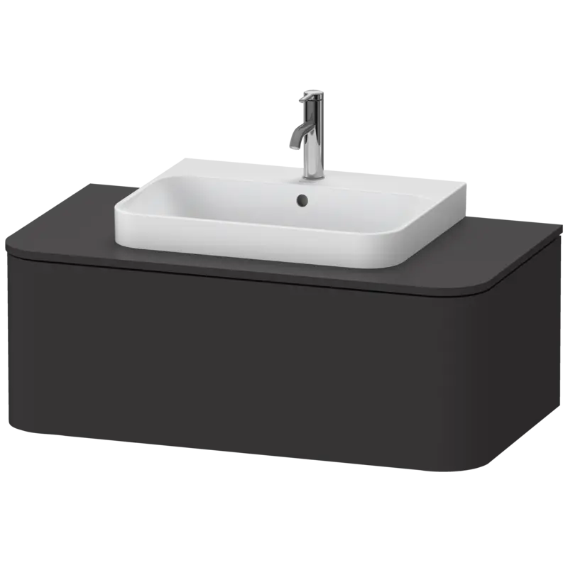 Duravit Happy D.2 39" x 14" x 22" Graphite One Drawer Wall-Mount Vanity Unit (HP494108080)