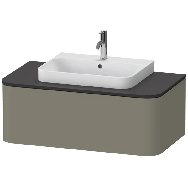 Duravit Happy D.2 39" x 14" x 22" Stone Gray One Drawer Wall-Mount Vanity Unit (HP494109292)