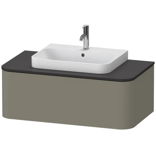 Duravit Happy D.2 39" x 14" x 22" Stone Gray One Drawer Wall-Mount Vanity Unit (HP494109292)