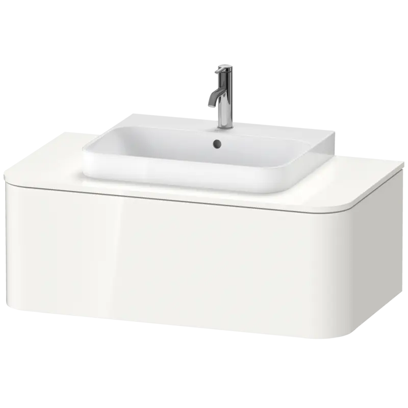 Duravit Happy D.2 39" x 14" x 22" White High Gloss One Drawer Wall-Mount Vanity Unit (HP494102222)