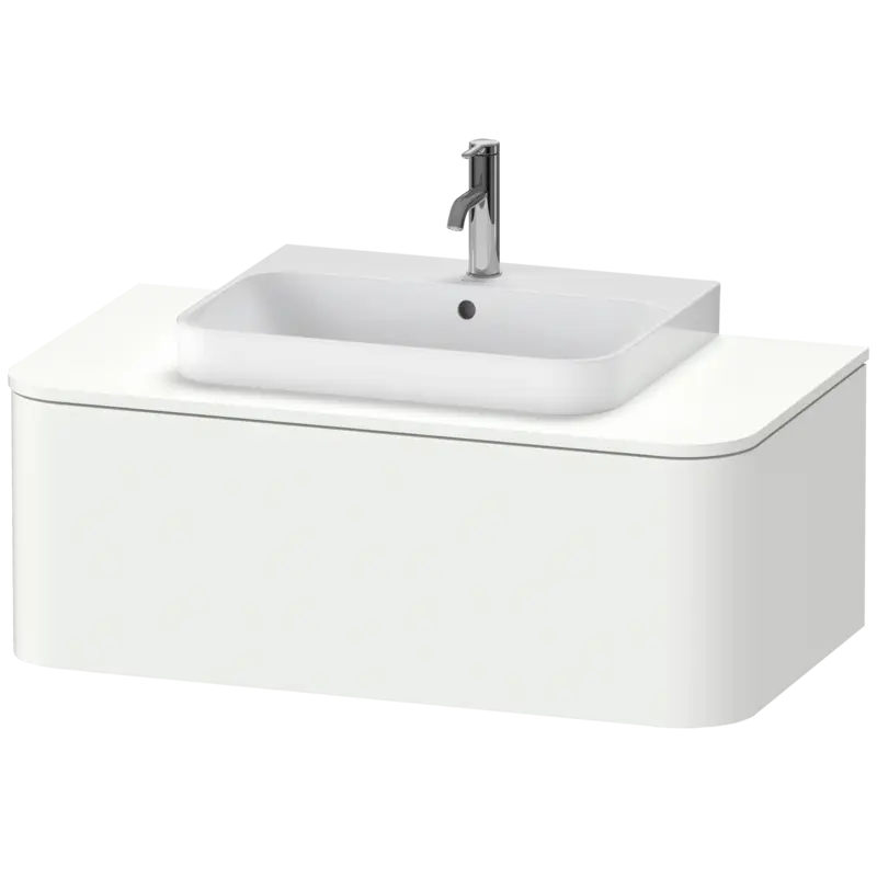 Duravit Happy D.2 39" x 14" x 22" White Satin Matt One Drawer Wall-Mount Vanity Unit (HP494103636)