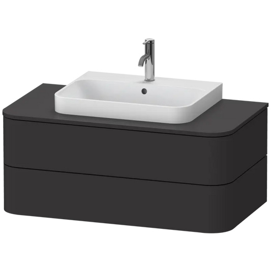 Duravit Happy D.2 39" x 16" x 22" Graphite Two Drawer Wall-Mount Vanity Unit (HP497108080)