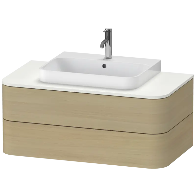 Duravit Happy D.2 39" x 16" x 22" Mediterranean Oak Two Drawer Wall-Mount Vanity Unit (HP496107171)