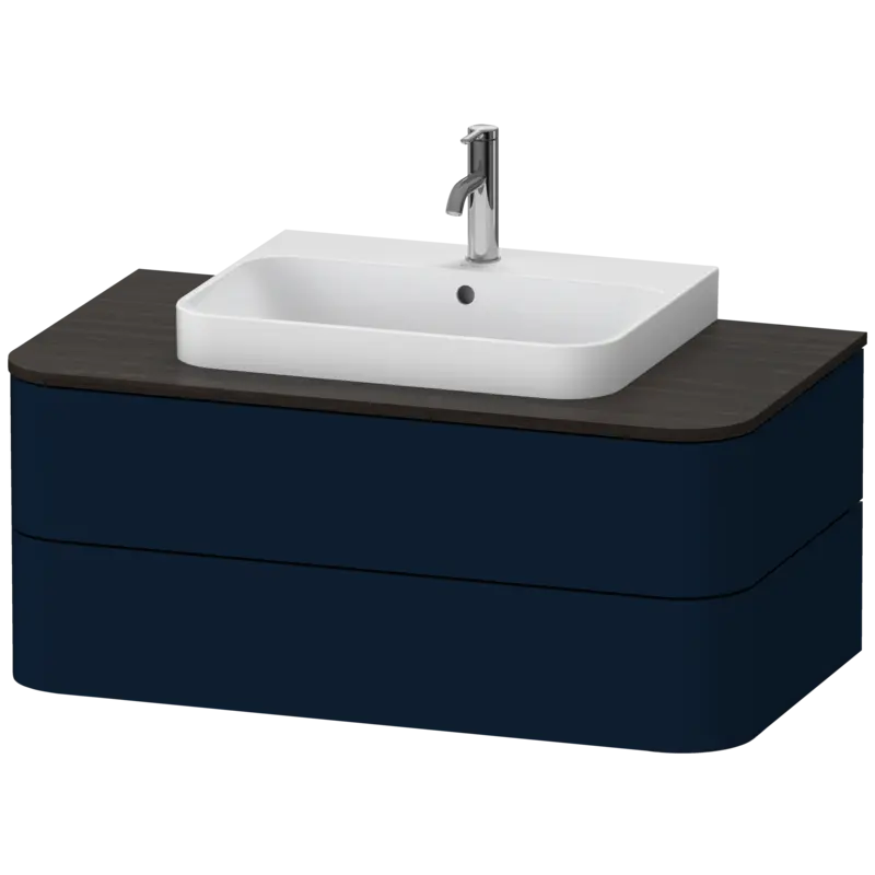 Duravit Happy D.2 39" x 16" x 22" Midnight Blue Two Drawer Wall-Mount Vanity Unit (HP497109898)