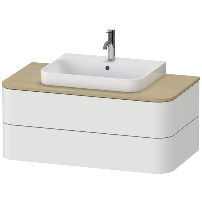 Duravit Happy D.2 39" x 16" x 22" Nordic White Two Drawer Wall-Mount Vanity Unit (HP496103939)