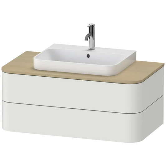 Duravit Happy D.2 39" x 16" x 22" Nordic White Two Drawer Wall-Mount Vanity Unit (HP497103939)