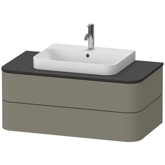 Duravit Happy D.2 39" x 16" x 22" Stone Gray Two Drawer Wall-Mount Vanity Unit (HP497109292)