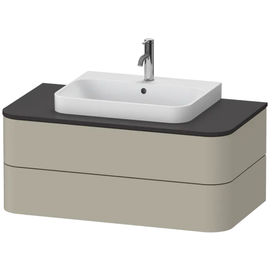 Duravit Happy D.2 39" x 16" x 22" Taupe Two Drawer Wall-Mount Vanity Unit (HP496106060)