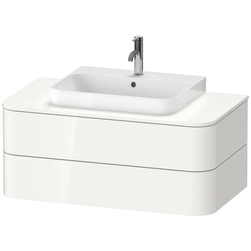 Duravit Happy D.2 39" x 16" x 22" White High Gloss Two Drawer Wall-Mount Vanity Unit (HP497102222)