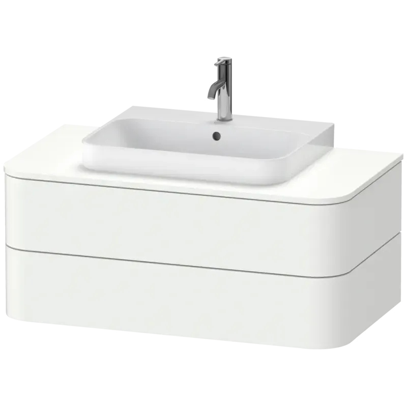 Duravit Happy D.2 39" x 16" x 22" White Satin Matt Two Drawer Wall-Mount Vanity Unit (HP496103636)