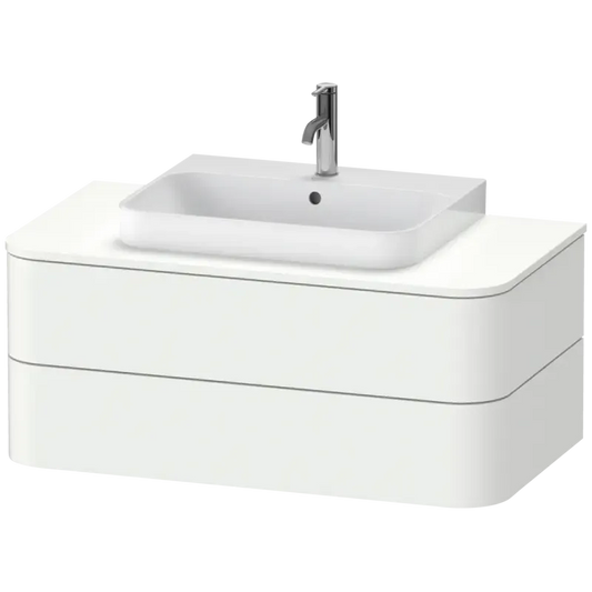 Duravit Happy D.2 39" x 16" x 22" White Satin Matt Two Drawer Wall-Mount Vanity Unit (HP496103636)