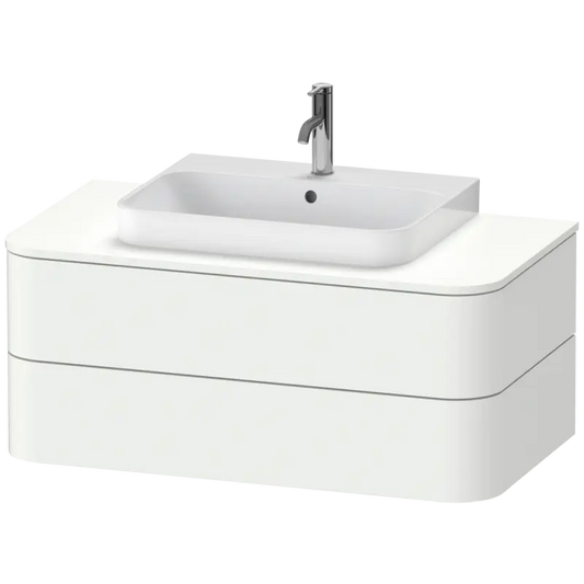 Duravit Happy D.2 39" x 16" x 22" White Satin Matt Two Drawer Wall-Mount Vanity Unit (HP497103636)
