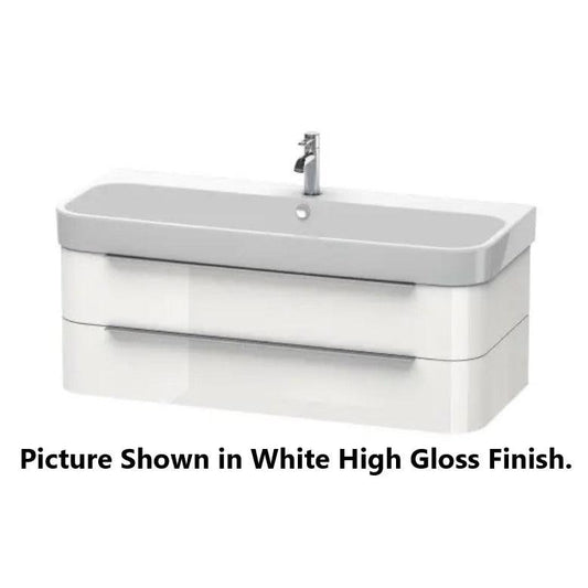 Duravit Happy D.2 46" x 15" x 19" White High Gloss Two Drawer Wall-Mount Vanity Unit (H2636702222)