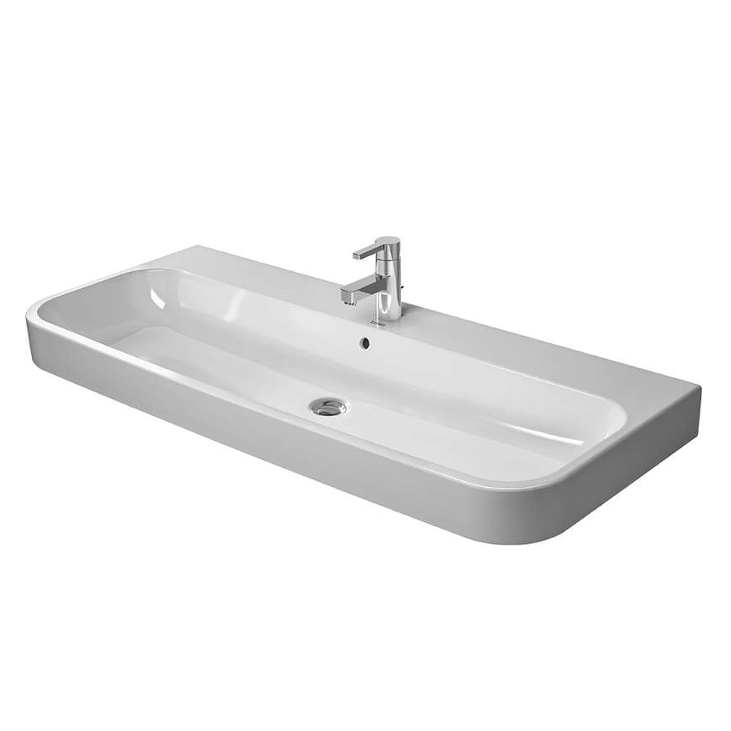 Duravit Happy D.2 47" x 20" x 7" White Vanity Sink With WonderGliss (23181200301)