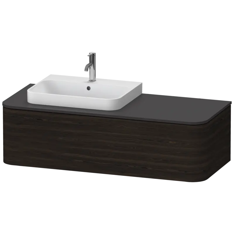 Duravit Happy D.2 51" x 14" x 22" Brushed Walnut One Drawer Wall-Mount Vanity Unit (HP4942L6969)