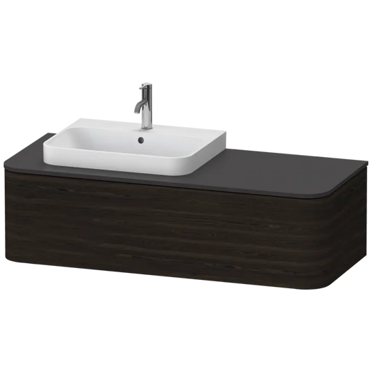 Duravit Happy D.2 51" x 14" x 22" Brushed Walnut One Drawer Wall-Mount Vanity Unit (HP4942L6969)