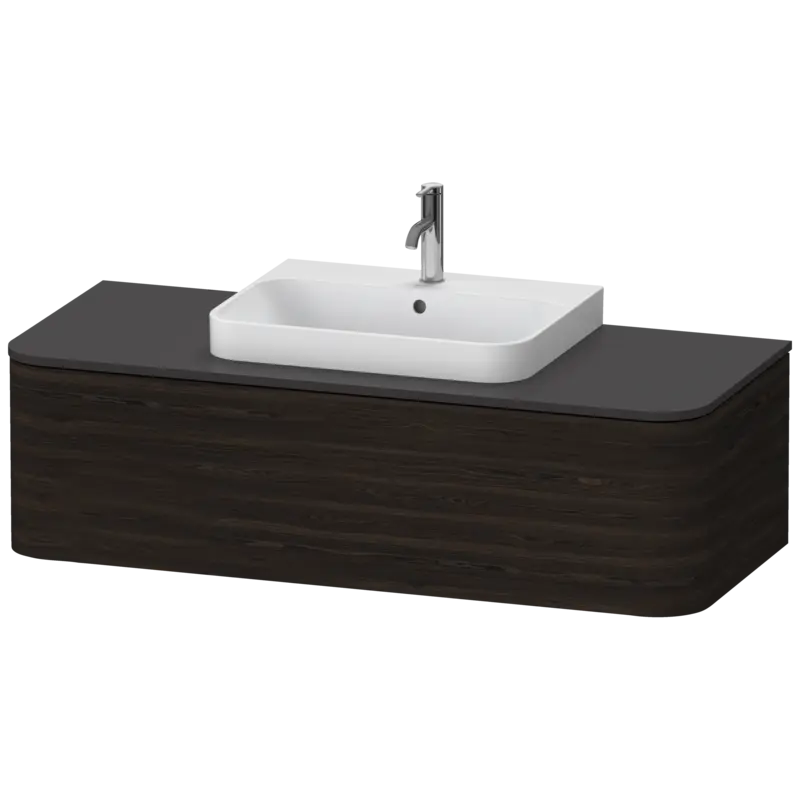 Duravit Happy D.2 51" x 14" x 22" Brushed Walnut One Drawer Wall-Mount Vanity Unit (HP4942M6969)